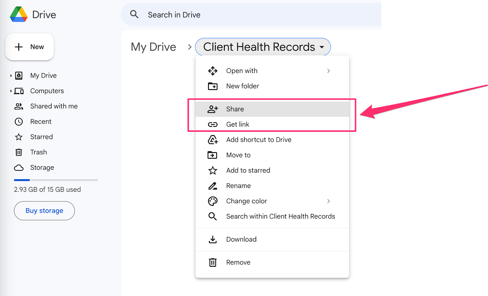 Google Drive - Sharing Settings