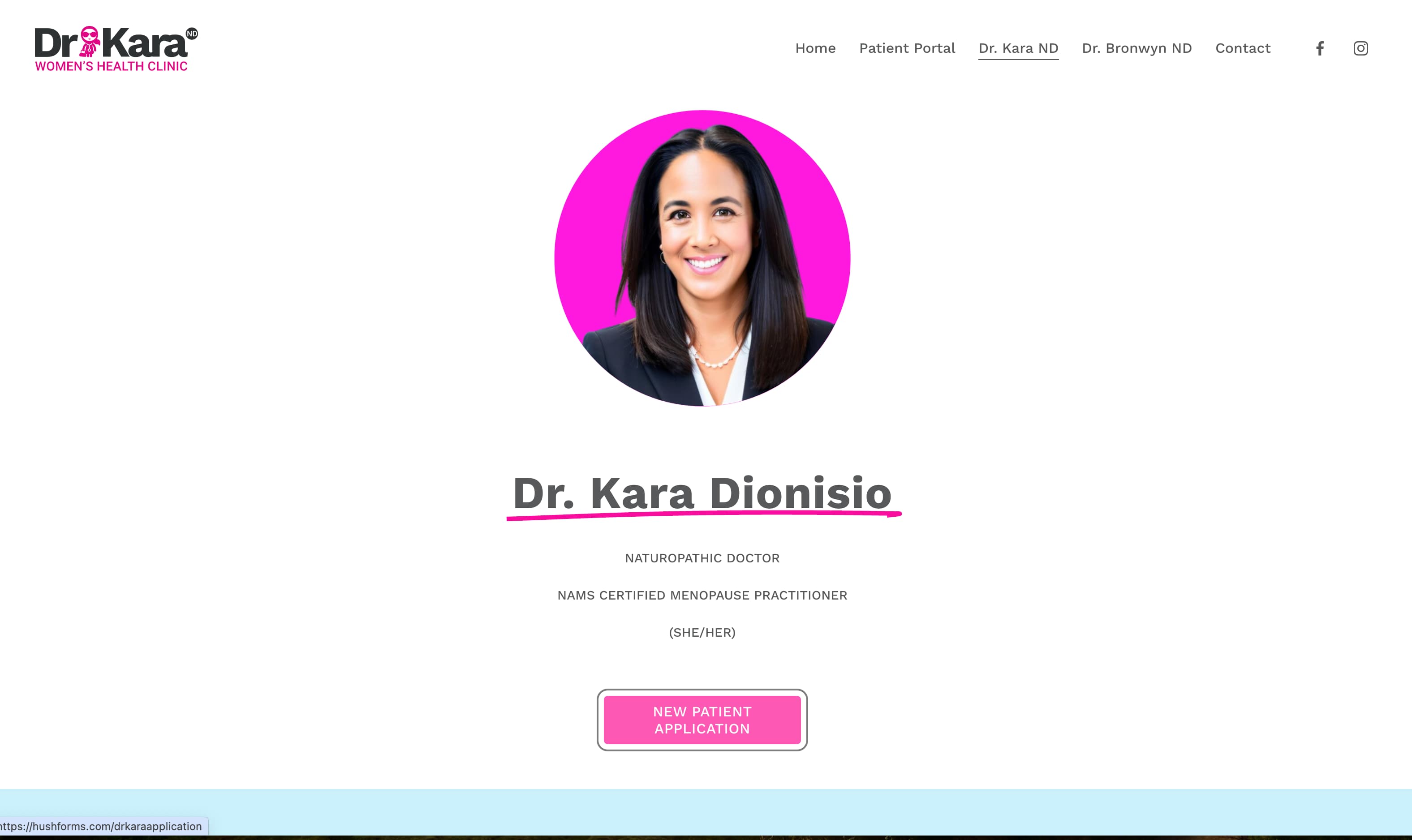 Dr. Kara Dionisio uses Hushmail for New Patient Applications