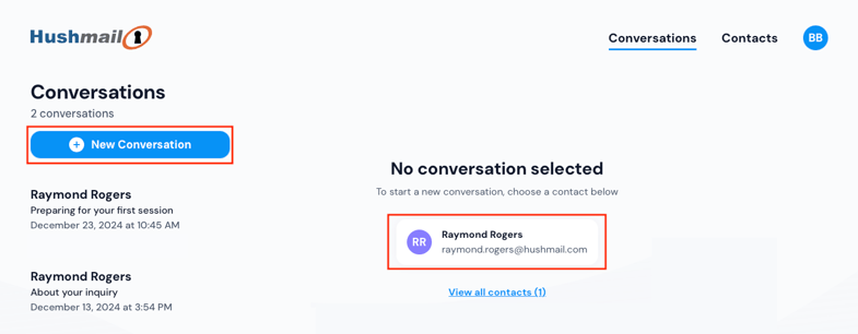 Conversations - Hushmail's Message Centre