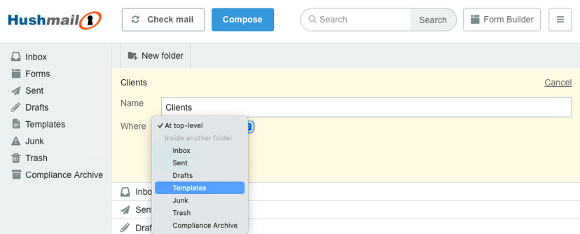 Creating a Template subfolder