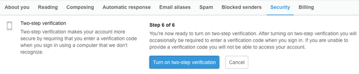 Turn on two-step