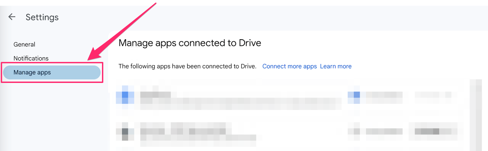 Google Drive - Manage Apps
