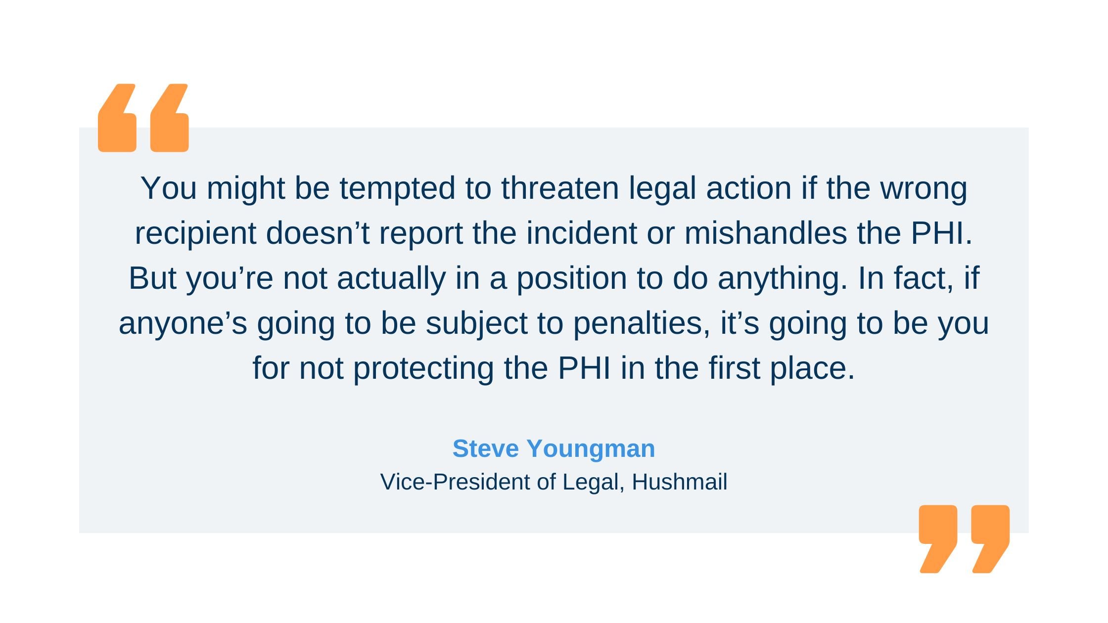 Steve Youngman quote about HIPAA disclaimers