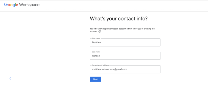 Google Workspace Personal Details