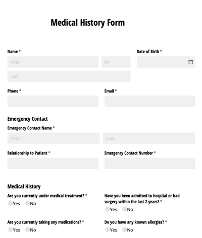 Medical History Form