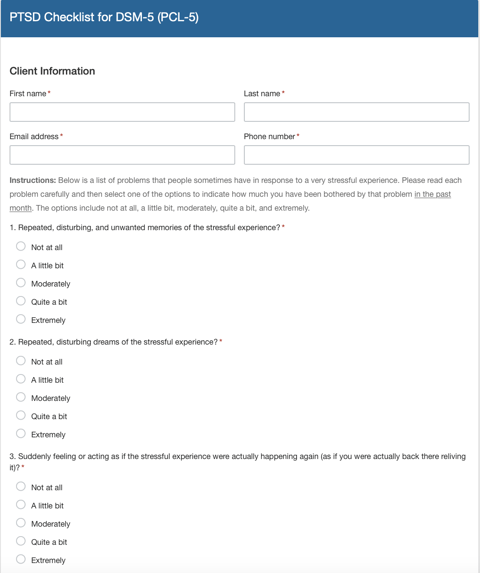 PTSD Checklist for DSM5