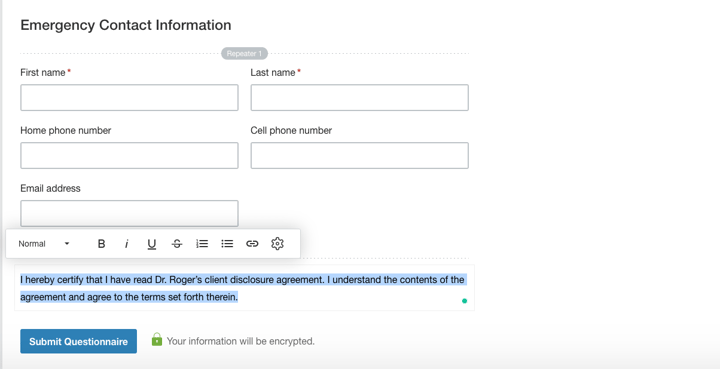 Add formatted disclaimer