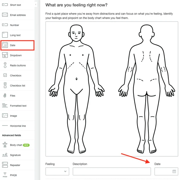 CBT HW body chart date