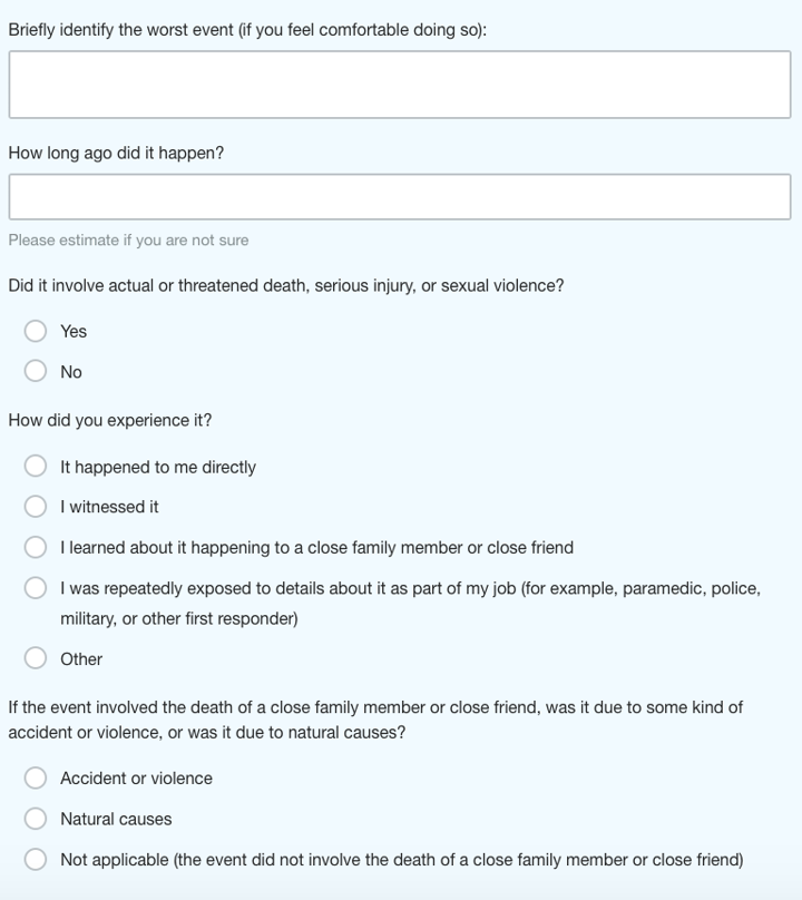 PCL5 criterion A