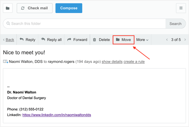 Move email