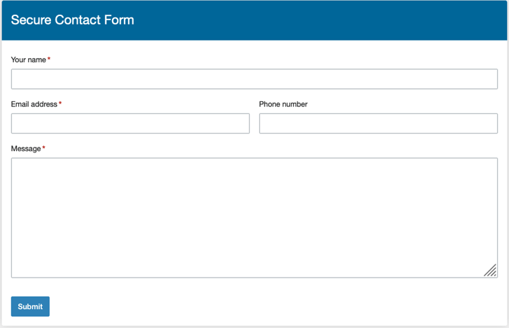 Secure contact form