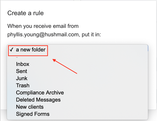 Select a new folder