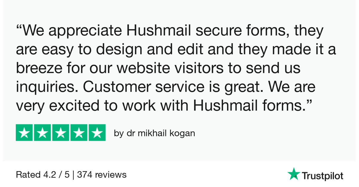 Hush Secure Forms Review - Dr Mikhail Kogan